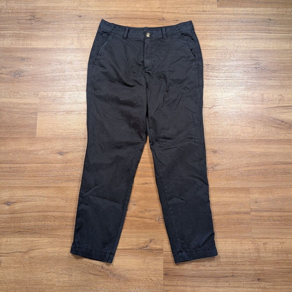 Quince Stretch Cotton Twill Girlfriend Chino Pants Women Size 29 Black Preppy